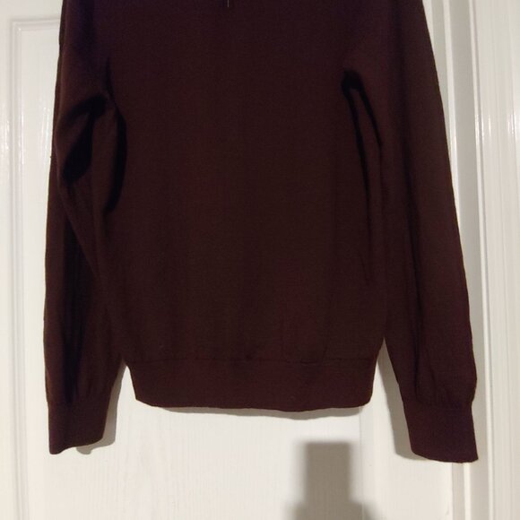 Reiss Maroon Brown Pullover L-Sleeve Sweater XL Mock Neck - Picture 5 of 9